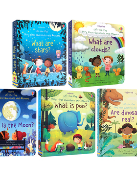 科普认知5册 入门级你问我答翻翻书 英文原版 Usborne Lift the flap Very First Questions and Answers 3-4岁 儿童启蒙尤斯伯恩