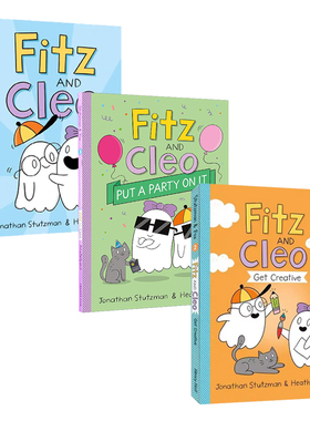 英文原版  Fitz and Cleo #1-3 3册 精装+平装 全彩漫画故事绘本图画书  小学课外阅读故事书