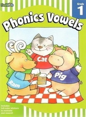 英文原版 孤品清仓 Flash Kids Phonics Vowels  Grade 1 儿童英语拼读学习