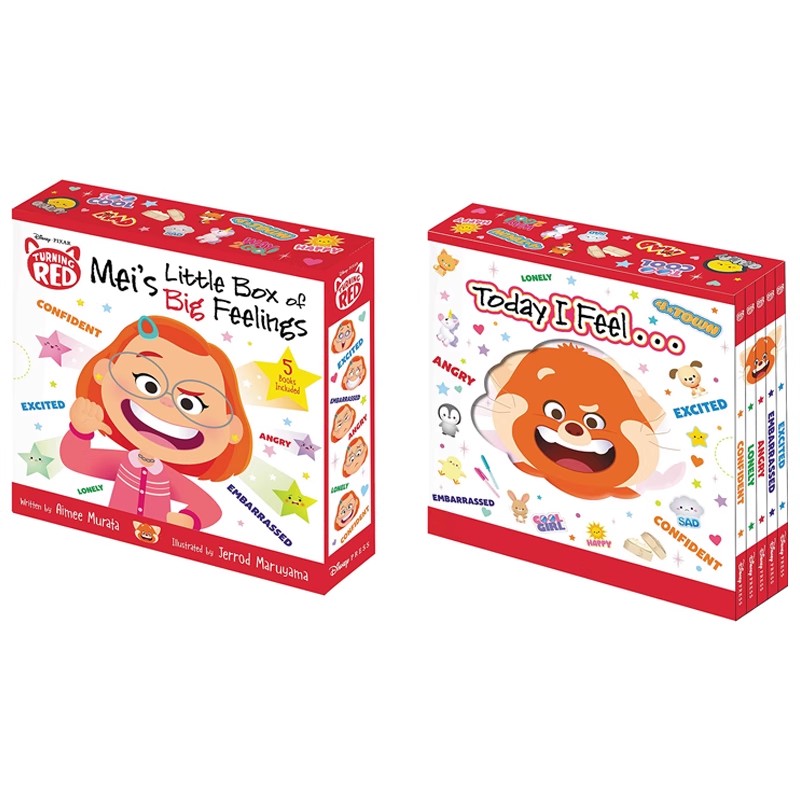 英文原版 Disney Pixar Turning Red: Mei's Little Box of Big Feelings 迪斯尼 青春变形记 5册纸板书合售