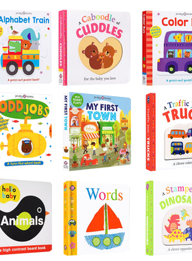 【100选5】Priddy Books绘本 Colour Bus 颜色巴士 Alphabet Train 字母火车 A Caboodle of Cuddles 反义词 My First Town 拟城镇