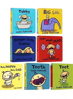 小毛孩系列 7册英文原版Potty绘本 Huggy Kissy Yummy Yucky 一根毛小脏孩幼儿启蒙认知纸板书行为习惯培养 Leslie Patricelli0-3