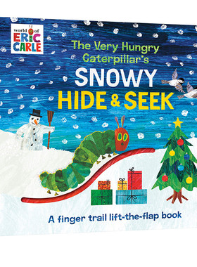 英文原版 艾瑞卡尔爷爷绘本 Eric Carle The Very Hungry Caterpillar's Snowy Hide & Seek 纸板翻翻书 Lift-the-Flap 睡前故事书