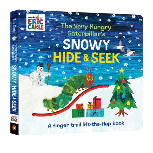英文原版 艾瑞卡尔爷爷绘本 Eric Carle The Very Hungry Caterpillar's Snowy Hide & Seek 纸板翻翻书 Lift-the-Flap 睡前故事书