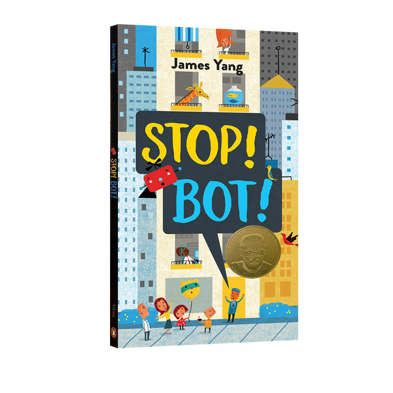 英文原版 Stop! Bot! 停!机器人! 幼儿英语词汇认知读物 James Yang 儿童英语启蒙绘本 趣味图画书