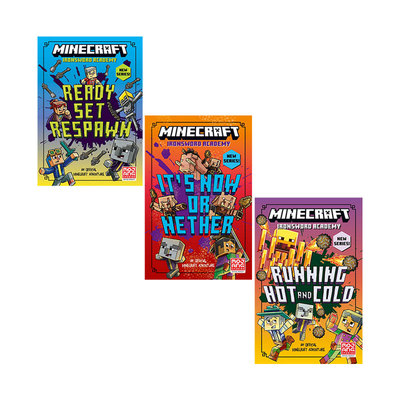 预售 我的世界铁剑学院系列1-3 英文原版 Minecraft Ironsword Academy Ready Set Respawn冒险游戏趣味游戏周边书桥梁章节书