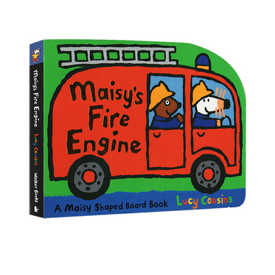 英文原版绘本 Maisy Fire Engine A Maisy Shaped Board Book 小鼠波波交通工具造型纸板书 纸板撕不烂 幼儿英语早教书