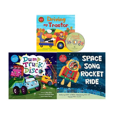 英文原版 Sing Along With Me 韵文与歌谣交通工具3册Driving My Tractor亲子互动学习arefoot Books 语感启蒙 磨耳朵绘本图画书
