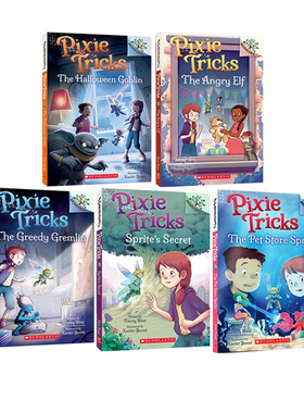 英文原版 学乐 精灵游戏 5册 Pixie Tricks 小精灵诡计 英文原版送音频 学乐大树系列 章节桥梁书儿童魔法故事