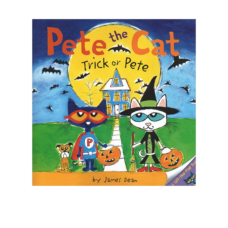 预售 英文原版 Pete the Cat Trick or Pete 皮特猫系列翻翻书 万圣节 儿童图画故事绘本 内附贴纸海报 James Dean