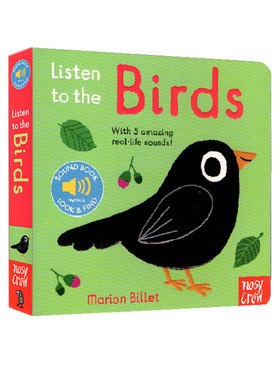 预售 英文原版 Listen to the Birds 听鸟叫声 纸板发声书 我的小小音乐厅  法国艺术家Marion Billet 大嘴鸟 Nosy Crow