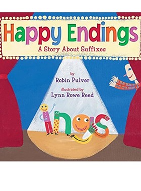 英文原版 Happy Endings Nouns And Verbs Punctuation  英文学习启蒙绘本 Robin Pulver 亲子睡前图画故事书