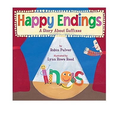 英文原版 Happy Endings Nouns And Verbs Punctuation  英文学习启蒙绘本 Robin Pulver 亲子睡前图画故事书