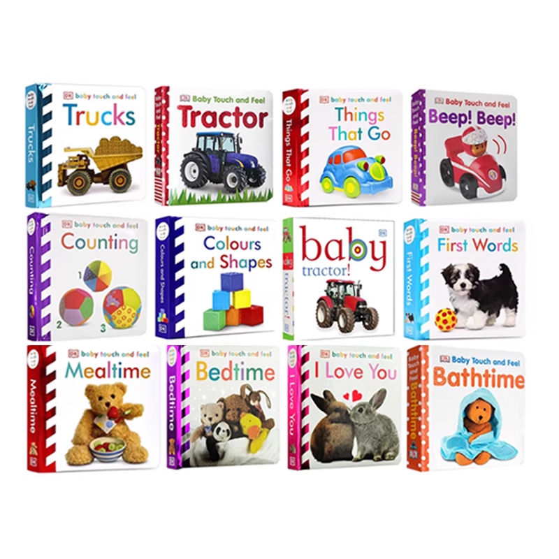 英文原版DK Baby Touch and Feel 触摸书 12册 Playtime/Trucks/Tractor DK婴幼儿 宝宝触摸书 启蒙早教绘本 纸板书 晚安故事
