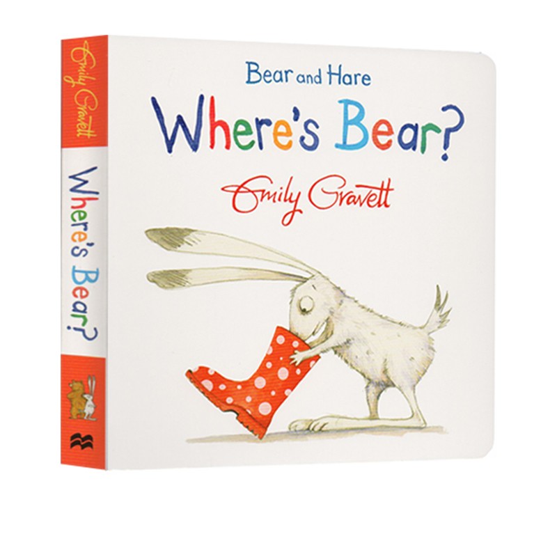 英文原版 Bear and Hare Where's Bear? 熊和兔子的友谊 纸板书 格林威奖作家 Emily Gravett 艾米丽格雷维特 儿童行为习惯养成