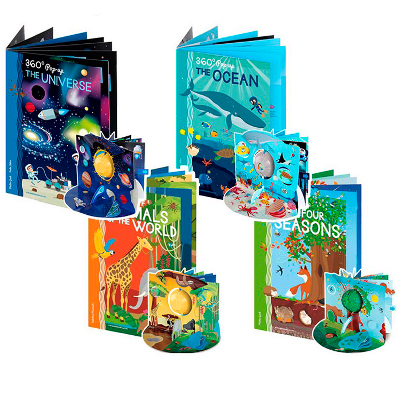 英文原版 Sassi 360度剧场立体书 4册合售 Four Seasons/Universe/Ocean/Animals Of The World