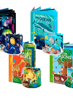 英文原版 Sassi 360度剧场立体书 4册合售 Four Seasons/Universe/Ocean/Animals Of The World