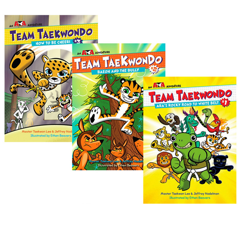 英文原版漫画小说 Team Taekwondo 3册 儿童行为规范心理成长 校园欺凌主体全彩漫画绘本图画书 小学英文课外阅读