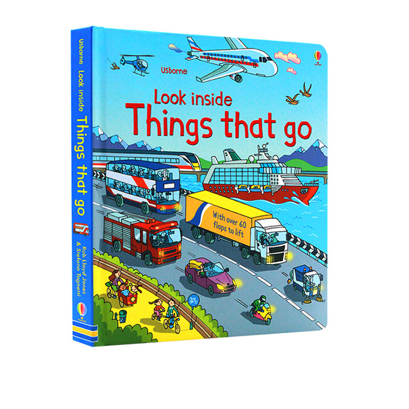 预售 Usborne Look inside Things that go 看里面揭秘系列 偷偷看交通工具 英文原版 认知启蒙图画书 纸板翻翻科普绘本 尤斯伯恩