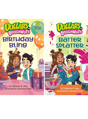 英文原版 Dollars to Doughnuts 美元到甜甜圈系列 2册合售 理财概念 少儿初级章节书桥梁读物 24年新品