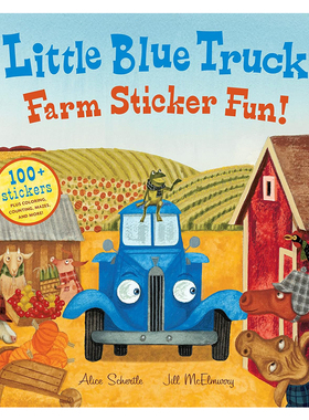 英文原版 Little Blue Truck Farm Sticker Fun! 小蓝色卡车农场 儿童启蒙绘本图画书 附贴纸