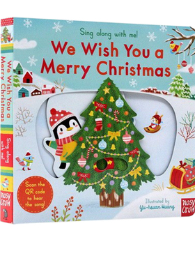 英文原版 We Wish You a Merry Christmas 圣诞节 纸板书 Sing Along With Me 欧美经典儿歌欢唱童谣 机关操作书 幼儿启蒙亲子互动