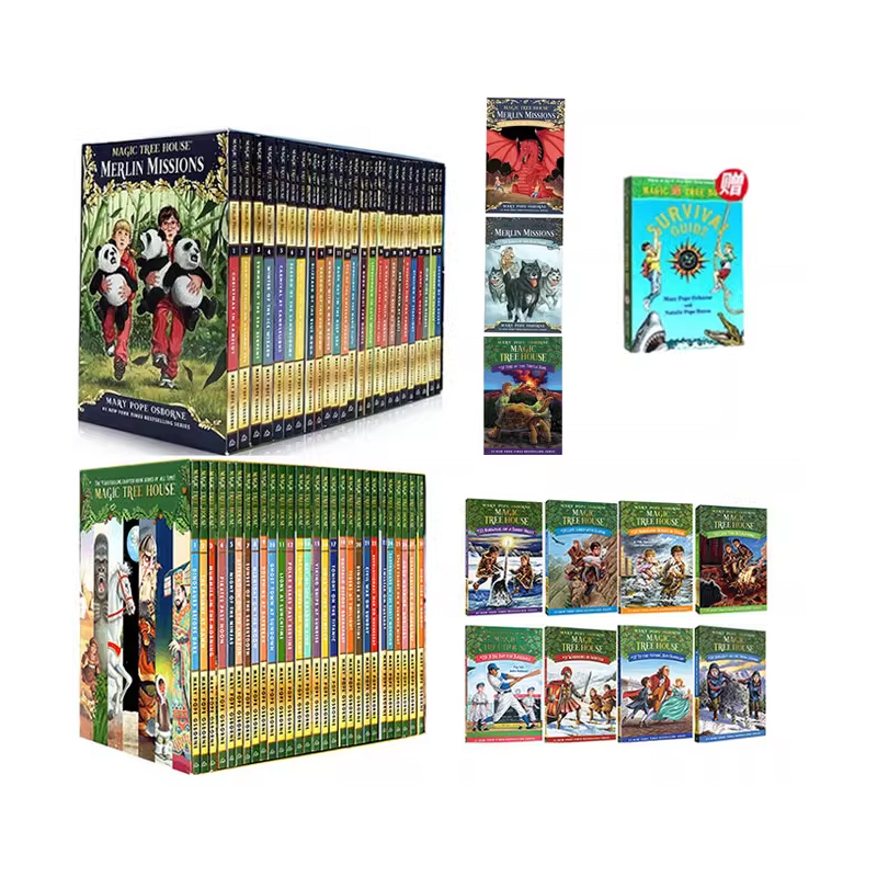 神奇树屋大全套 附生存指南共64册 The Magic Tree House 1-38 梅林的任务 Merlin Missions 1-27 桥梁章节书课外读物