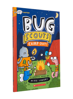 英文原版 Bug Scouts 2 Camp Out!学乐桥梁漫画 臭虫侦察兵2 儿童绘本 幽默笑话主题图像小说图画小说 7-12岁