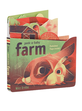 英文原版 Peek-a-Baby Farm Peekaboo flaps inside! 农场动物 艺术造型纸板翻翻书 幼儿启蒙绘本 Chronicle出品