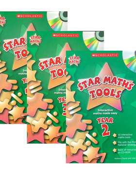 英文原版 Scholastic Star Maths Tools 3册套装 附3CD 2-3-4年级 数学趣味活动练习册 小学英文学习辅导用书 学乐出品