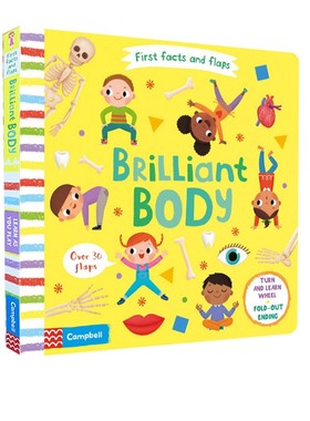 英文原版 Brilliant Body 纸板操作翻翻书 含大跨页 幼儿STEM科普启蒙认知 First Facts and Flaps