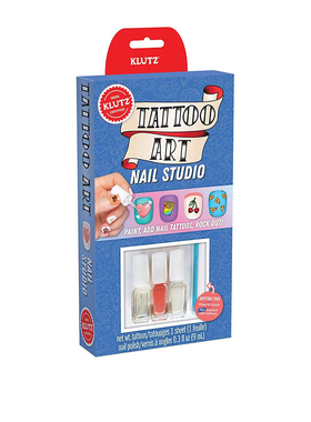 英文原版 Klutz Tattoo Art Nail Studio 艺术涂鸦系美甲工作室 包含材料包 美甲创意 女孩手工制作DIY