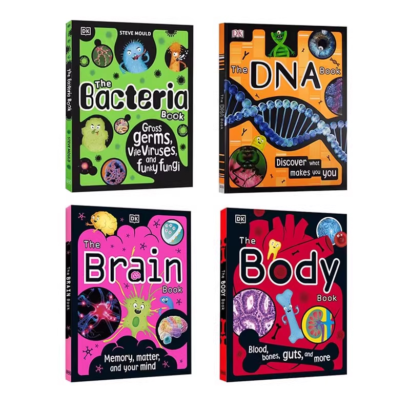 DK The Body/Brain/DNA/Bacteria Book 4册 身体/大脑/基因/细菌 英文原版 儿童生理健康百科  SuperSimple超级简单系列学习阅读