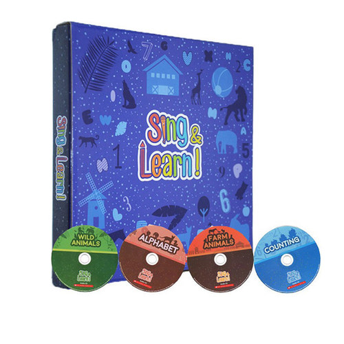 英文原版 Sing Learn 唱歌学习 学乐儿童歌谣读物 4册合售 附4CD 英语语感启蒙 磨耳朵绘本图画书