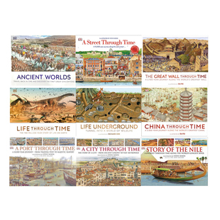 China 英文原版 Panorama 预售 Through 儿童历史科普绘本图画书 9册 精装 DK穿越时空系列 中 Tim Series