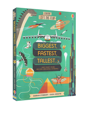 Usborne 尤斯伯恩翻翻学 大快高壮 Lift the Flap Biggest Fastest Tallest 英文原版 大开本精装儿童科普纸板翻翻书