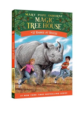 英文原版 #37 The Magic Tree House 神奇树屋 Rhinos at Recess 学生课外读物儿童桥梁章节书