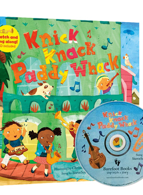Knick Knack Paddy Whack 英文原版儿童绘本 Barefoot Books 廖彩杏有声书单 附CD常青藤爸爸推荐 亲子教育互动启蒙学习