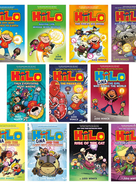 英文原版 Hilo Book11册  Gina The Girl Who Broke the World 希罗书系列精装打败怪物拯救世界科幻冒险儿童全彩漫画桥梁章节