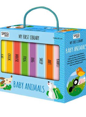 英文原版 My First Library系列 Baby Animals 8册纸板书 礼盒装 幼儿动物启蒙认知 Sassi出品