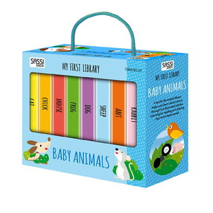 英文原版 My First Library系列 Baby Animals 8册纸板书 礼盒装 幼儿动物启蒙认知 Sassi出品