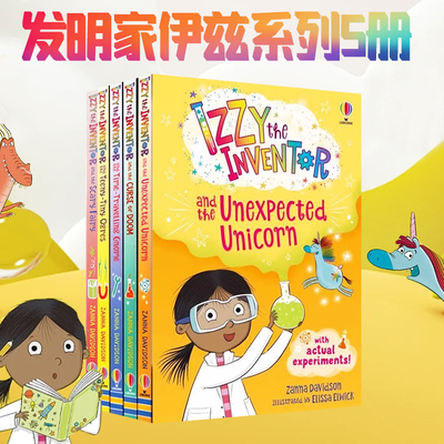 英文原版 Izzy the Inventor 5册合售 发明家伊兹 科学实验STEM 题材 奇幻冒险 儿童插画搞笑桥梁章节书 英语课外阅读