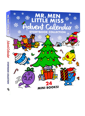 英文原版 奇先生妙小姐官方倒数日历 24册 圣诞节新年节日礼品故事书 Mr Men & Little Miss Advent Calendar 24 small pockets