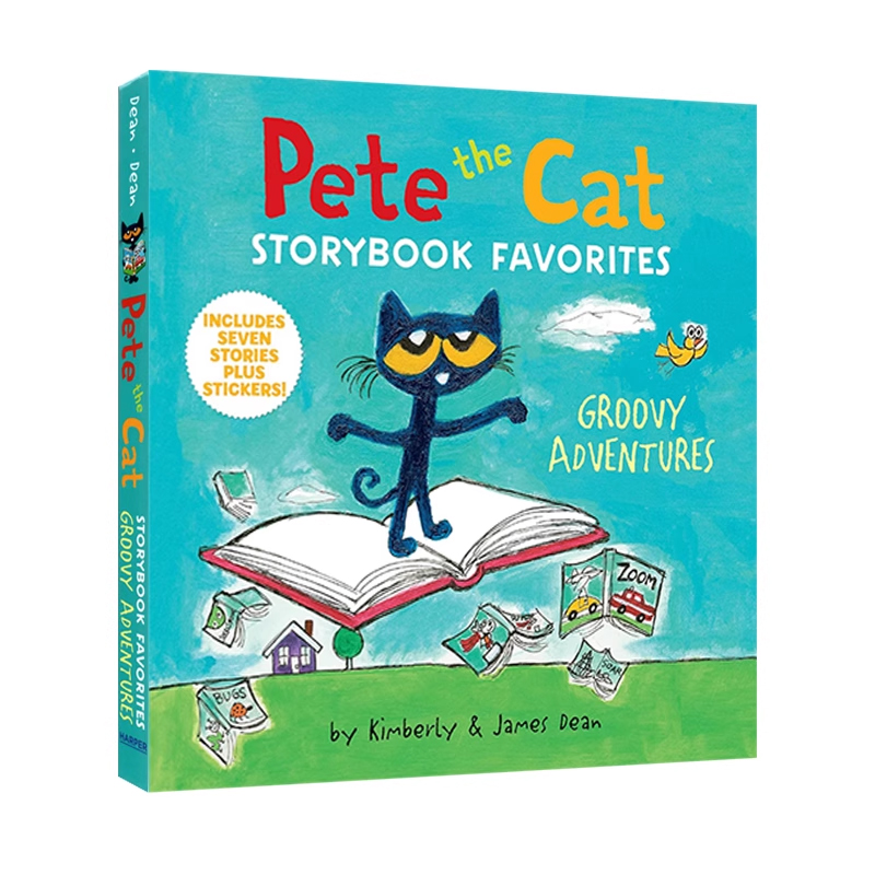 英文原版 Pete the Cat Storybook Favorites Groovy Adventures 皮特猫7个故事合集 儿童启蒙图画故事书 24年新品
