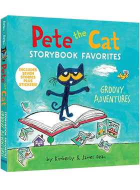 英文原版 Pete the Cat Storybook Favorites Groovy Adventures 皮特猫7个故事合集 儿童启蒙图画故事书 24年新品