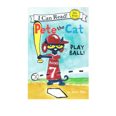英文原版 Pete the Cat  Play Ball!  皮特猫 I can read 1分级读物 儿童绘本图画故事书 James Dean