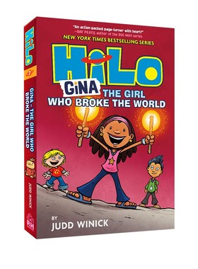 英文原版 Hilo Book 7 Gina The Girl Who Broke the World 希罗书系列 精装 打破世界的女孩 儿童全彩漫画桥梁章节小说