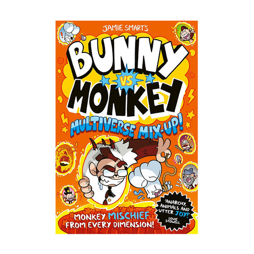 预售 英文原版 Bunny vs Monkey 5: Multiverse Mix-up!  多元宇宙大乱斗  儿童漫画故事书 幽默搞笑故事集