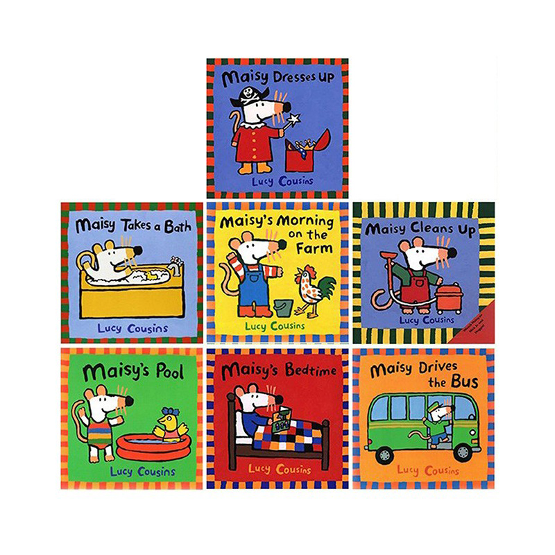 小鼠波波英文原版绘本7册 Lucy Cousins 儿童英语启蒙生活习惯认知图画故事书 Maisy Goes Shopping/Bedtime亲子共读系列