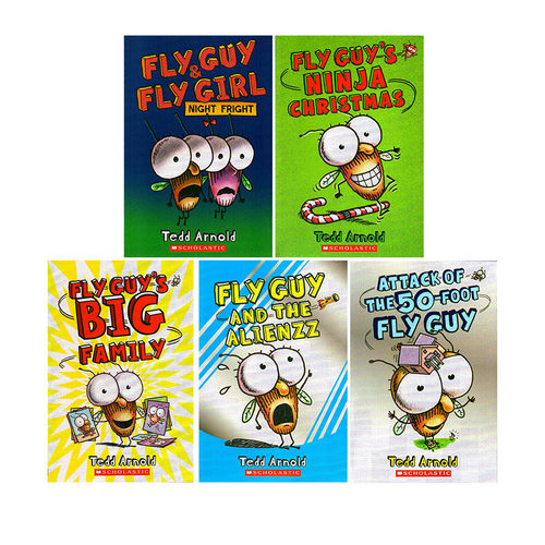 Fly Guy And Buzz 苍蝇小子分级读物16-20 5册合售全彩英语初级章节桥梁书 中小学生阅读 Tedd Arnold 英文原版绘本